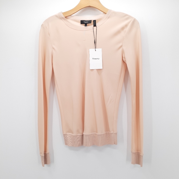 THEORY Crewneck Bias Silk Top - Picture 7 of 11